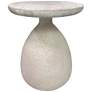 2_TOV Gina 15 3/4" Wide Modern Cream Travertine Marble Side Table