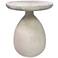 TOV Gina 15 3/4" Wide Modern Cream Travertine Marble Side Table