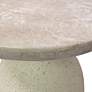 3_TOV Gina 15 3/4" Wide Modern Cream Travertine Marble Side Table more views
