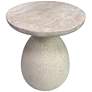 4_TOV Gina 15 3/4" Wide Modern Cream Travertine Marble Side Table more views