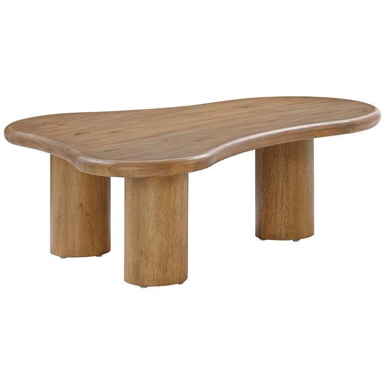 Image 3 TOV Gotham 48" Wide Cognac Wood Organic Coffee Table