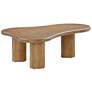 3_TOV Gotham 48" Wide Cognac Wood Organic Coffee Table