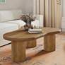 2_TOV Gotham 48" Wide Cognac Wood Organic Coffee Table