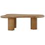 6_TOV Gotham 48" Wide Cognac Wood Organic Coffee Table more views