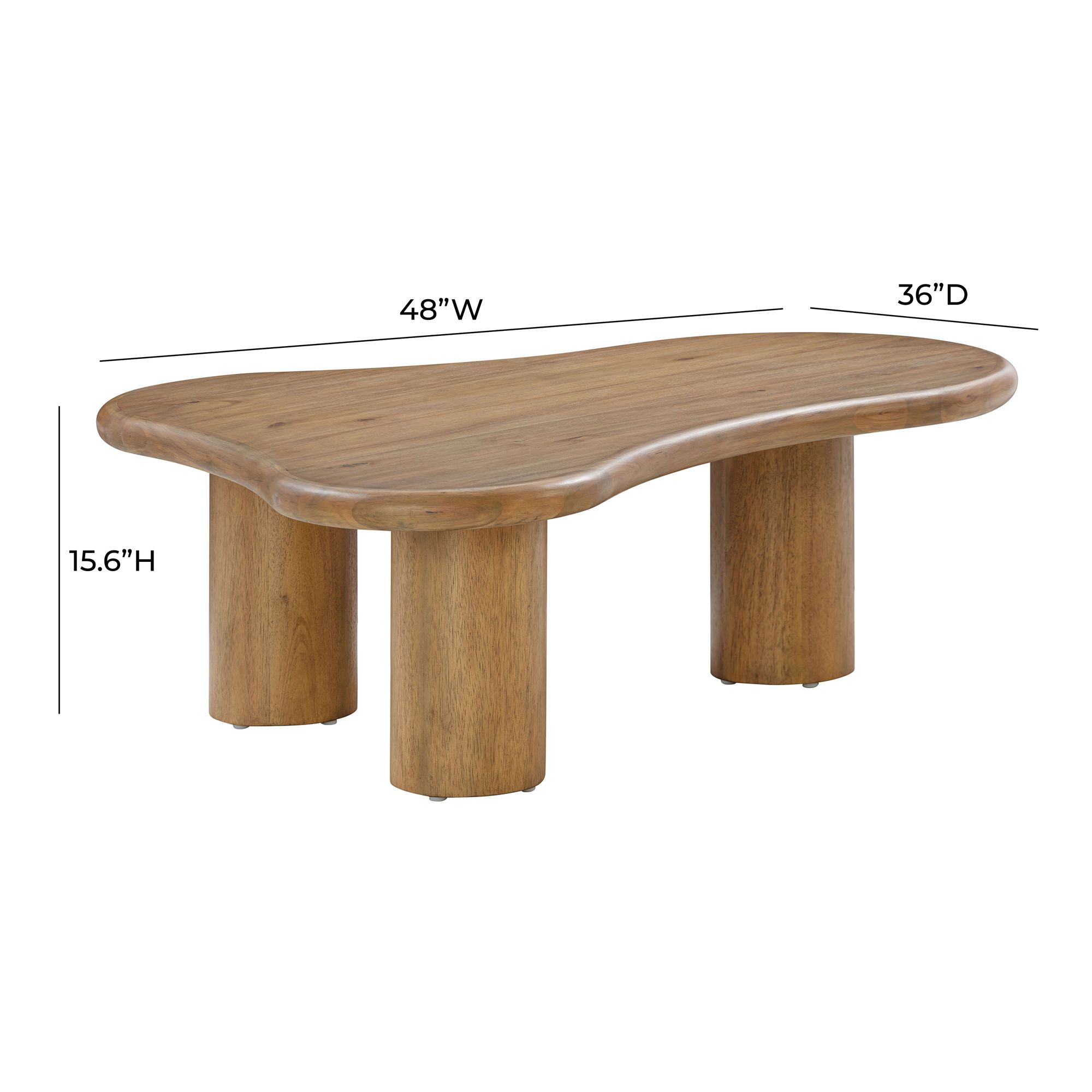 TOV Gotham 48" Wide Cognac Wood Organic Coffee Table in scene