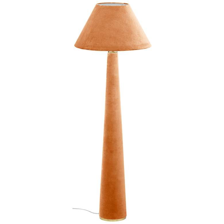 Image 4 TOV Graham 61 1/4" High Orange Terracotta Velvet Fabric Floor Lamp more views