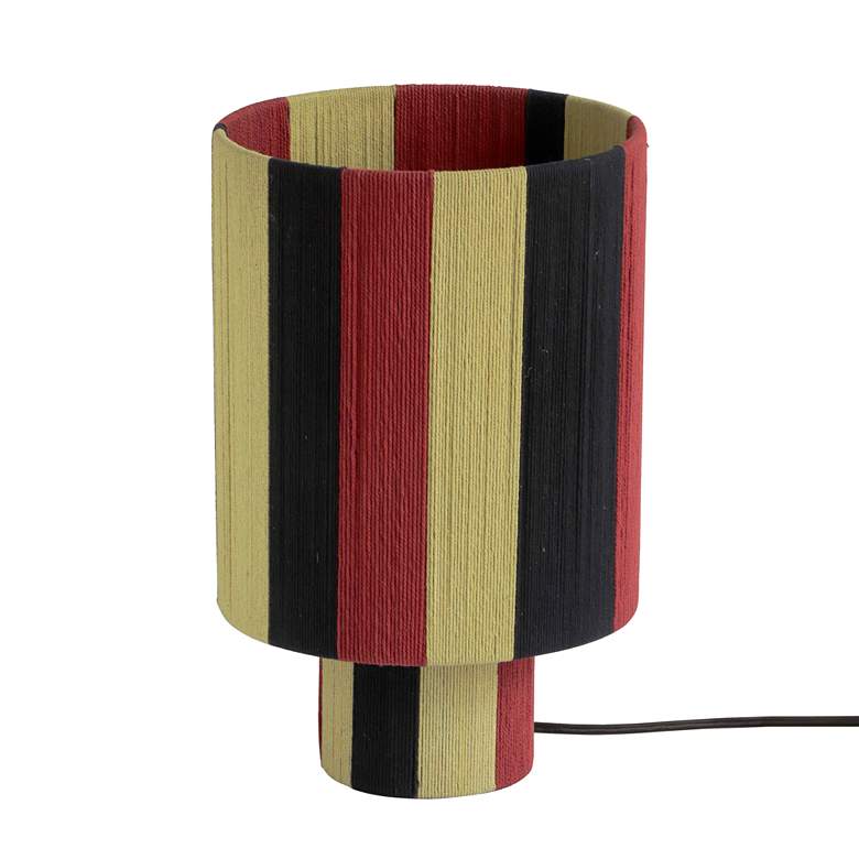 Image 2 TOV Guinevere 16" High Red and Yellow Cotton Accent Table Lamp more views