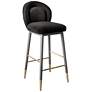 1_TOV Hailey 17 1/4" Wide Charcoal Gray Velvet Fabric Counter Stool