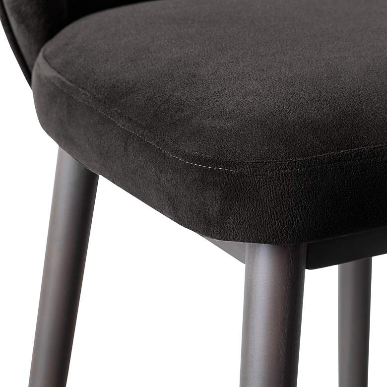 Image 2 TOV Hailey 17 1/4" Wide Charcoal Gray Velvet Fabric Counter Stool more views