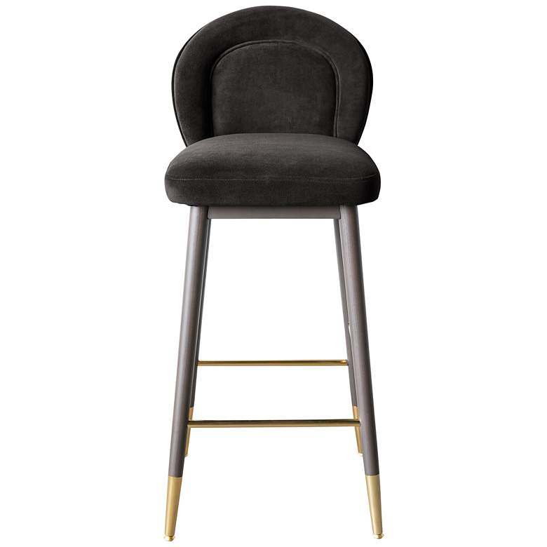 Image 3 TOV Hailey 17 1/4" Wide Charcoal Gray Velvet Fabric Counter Stool more views