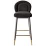 3_TOV Hailey 17 1/4" Wide Charcoal Gray Velvet Fabric Counter Stool more views