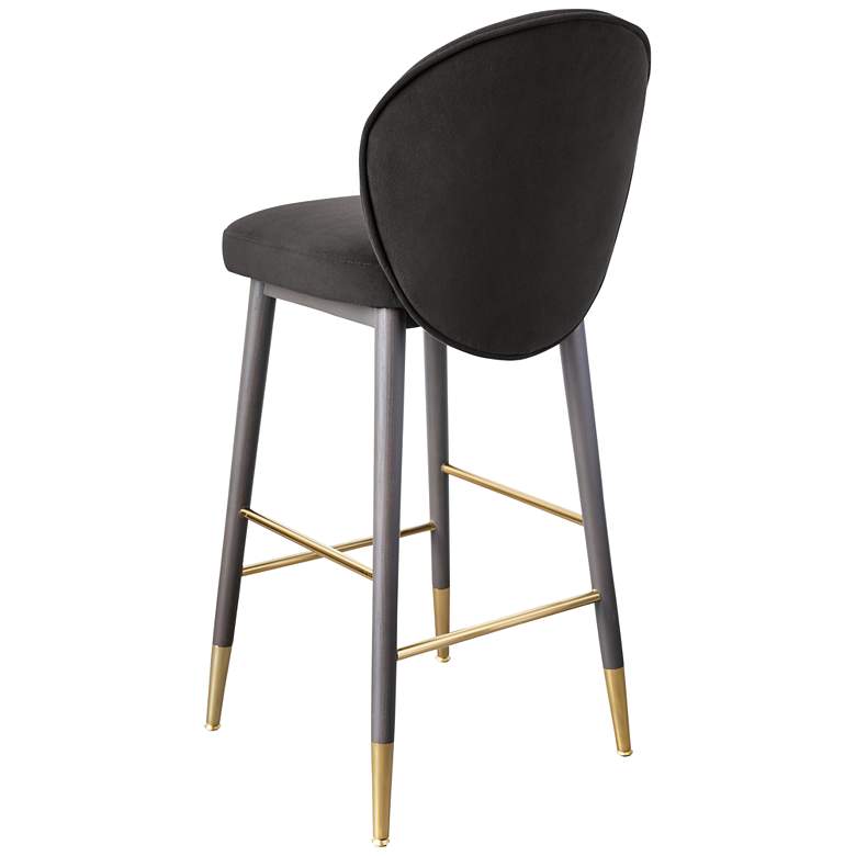 Image 4 TOV Hailey 17 1/4" Wide Charcoal Gray Velvet Fabric Counter Stool more views