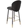 4_TOV Hailey 17 1/4" Wide Charcoal Gray Velvet Fabric Counter Stool more views
