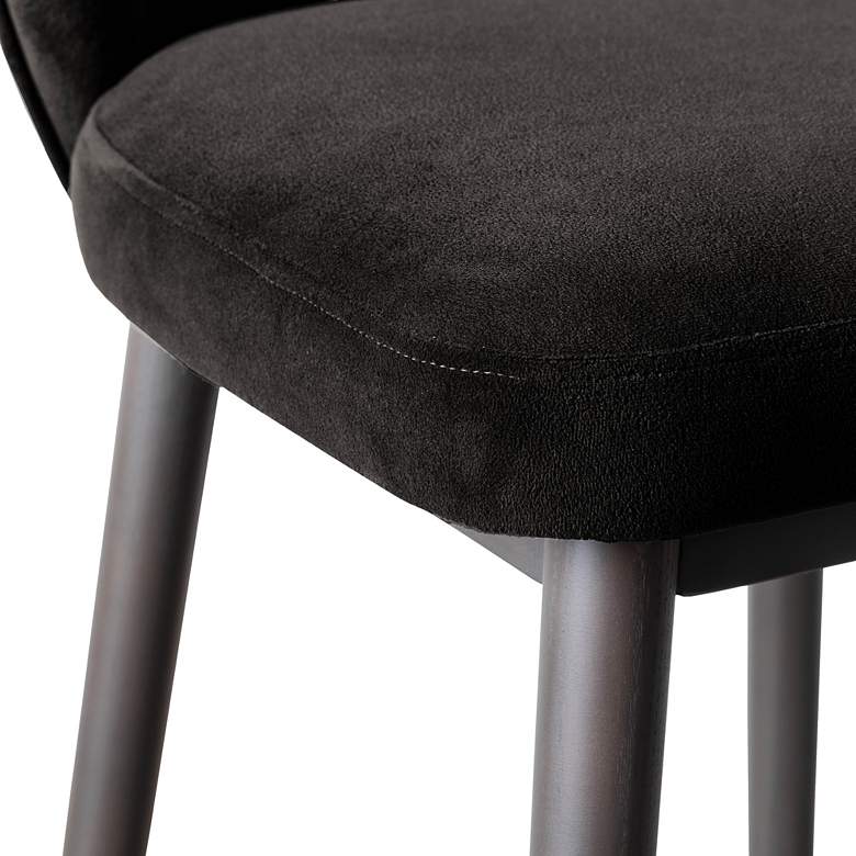 Image 2 TOV Hailey 17 1/4" Wide Modern Charcoal Gray Velvet Fabric Bar Stool more views