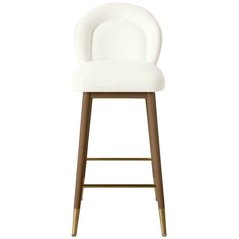 Image 3 TOV Hailey 26 1/2" Cream Velvet Fabric Modern Counter Stool more views