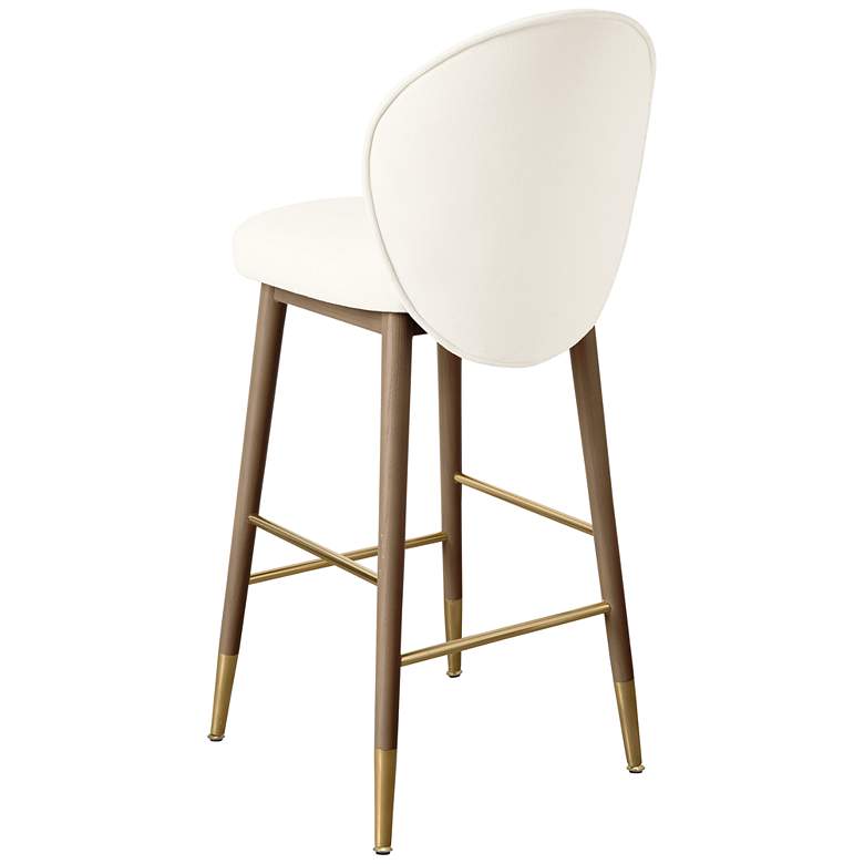 Image 4 TOV Hailey 26 1/2" Cream Velvet Fabric Modern Counter Stool more views