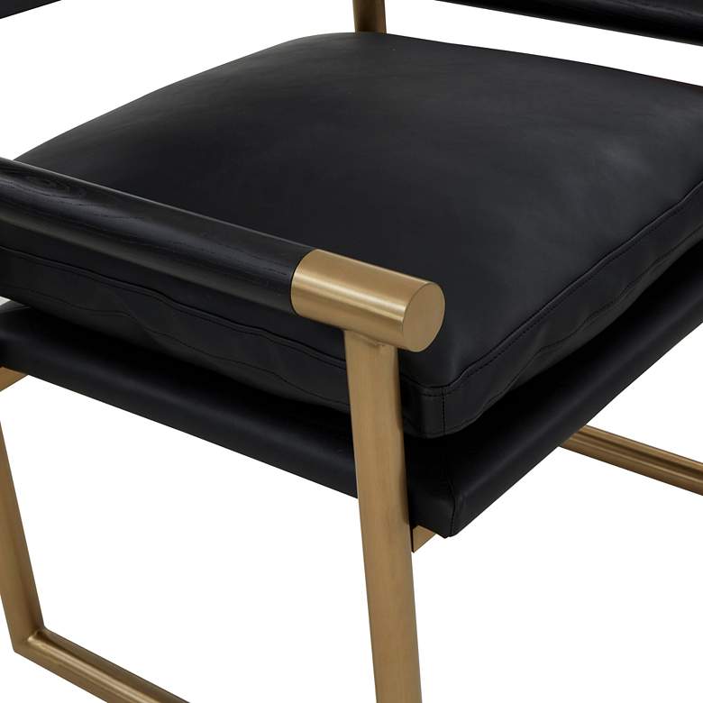 Image 3 TOV Harlow 26 3/4" Wide Black Vegan Leather Modern Armchair more views