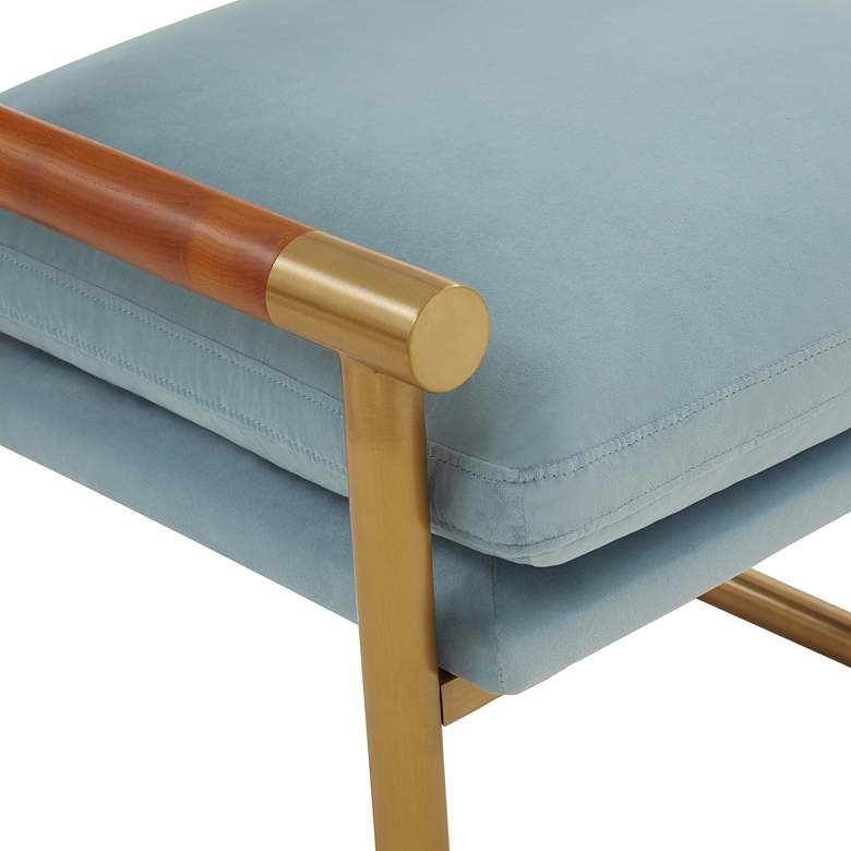 Image 3 TOV Harlow 26 3/4" Wide Gold and Dusty Blue Velvet Accent Chair more views