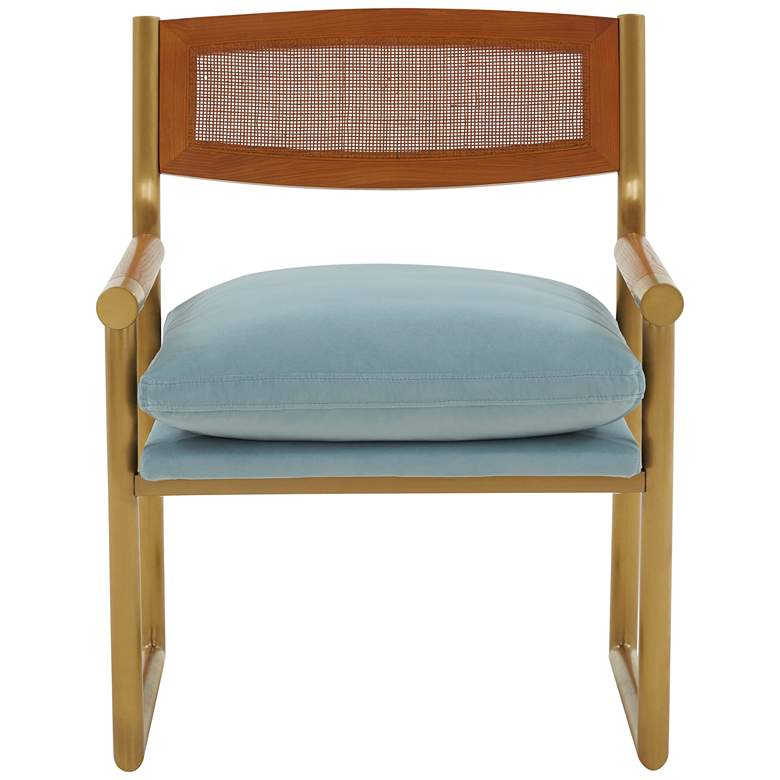 Image 4 TOV Harlow 26 3/4" Wide Gold and Dusty Blue Velvet Accent Chair more views