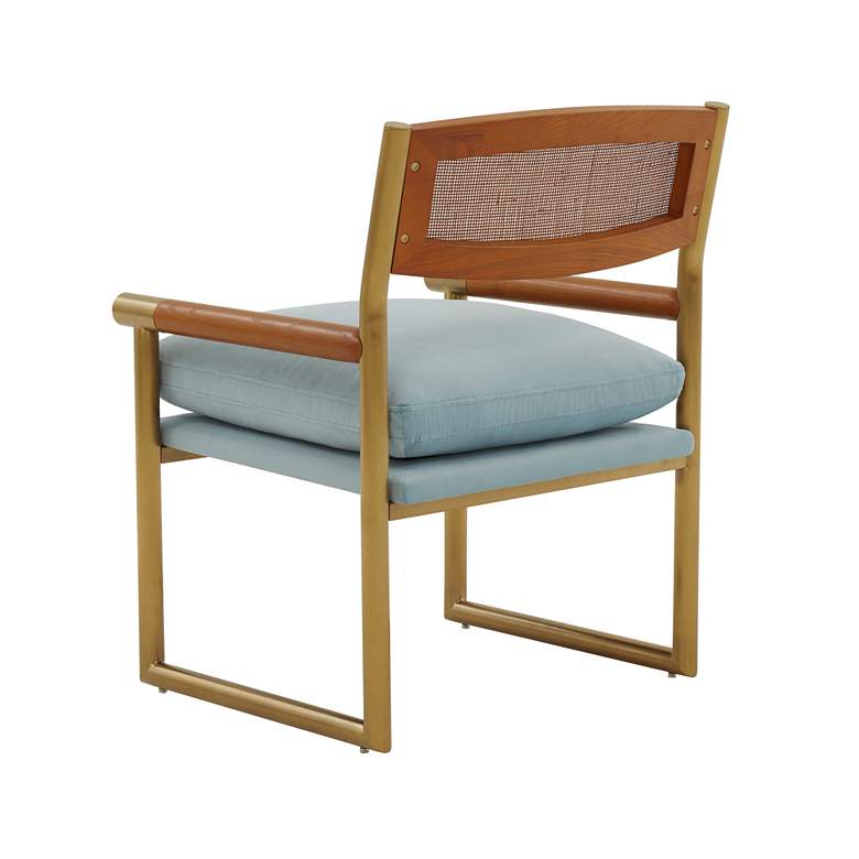Image 5 TOV Harlow 26 3/4" Wide Gold and Dusty Blue Velvet Accent Chair more views
