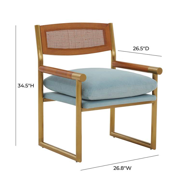 Image 6 TOV Harlow 26 3/4" Wide Gold and Dusty Blue Velvet Accent Chair more views