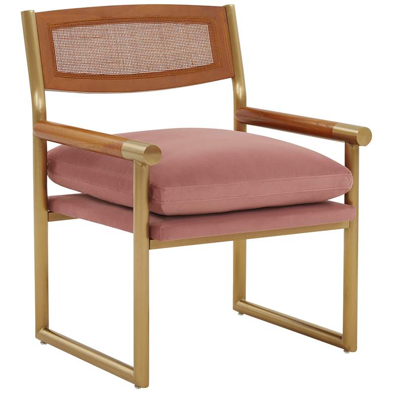 Image 2 TOV Harlow 26 3/4" Wide Gold and Mauve Velvet Accent Chair