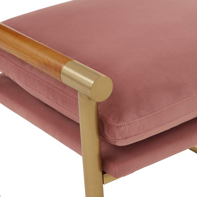 Image 3 TOV Harlow 26 3/4" Wide Gold and Mauve Velvet Accent Chair more views
