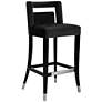 2_TOV Hart 30 1/4" Black Velvet Birch Wood Bar Stool