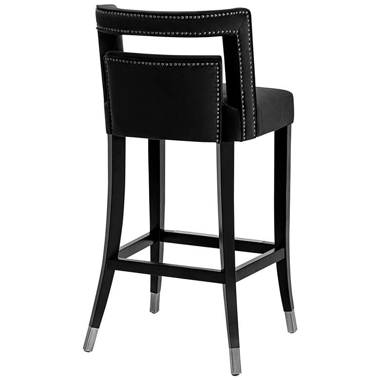 Image 4 TOV Hart 30 1/4" Black Velvet Fabric Modern Counter Stool more views