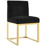 2_TOV Haute 18 3/4" Wide Modern Black Velvet Fabric Dining Chair