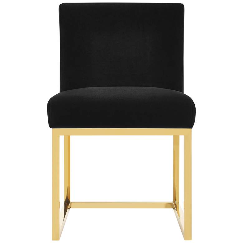 Image 5 TOV Haute 18 3/4" Wide Modern Black Velvet Fabric Dining Chair more views