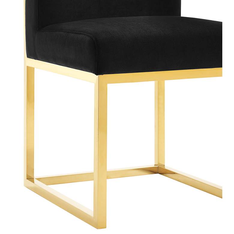 Image 7 TOV Haute 18 3/4" Wide Modern Black Velvet Fabric Dining Chair more views