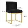 TOV Haute 18 3/4" Wide Modern Black Velvet Fabric Dining Chair in scene