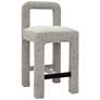 1_TOV Hazel 18" Wide Gray Boucle Fabric Modern Counter Stool