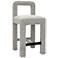 TOV Hazel 18" Wide Gray Boucle Fabric Modern Counter Stool