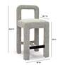 5_TOV Hazel 18" Wide Gray Boucle Fabric Modern Counter Stool more views