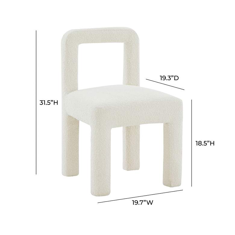 Image 7 TOV Hazel 19 3/4" Wide Cream Boucle Fabric Modern Dining Chair more views