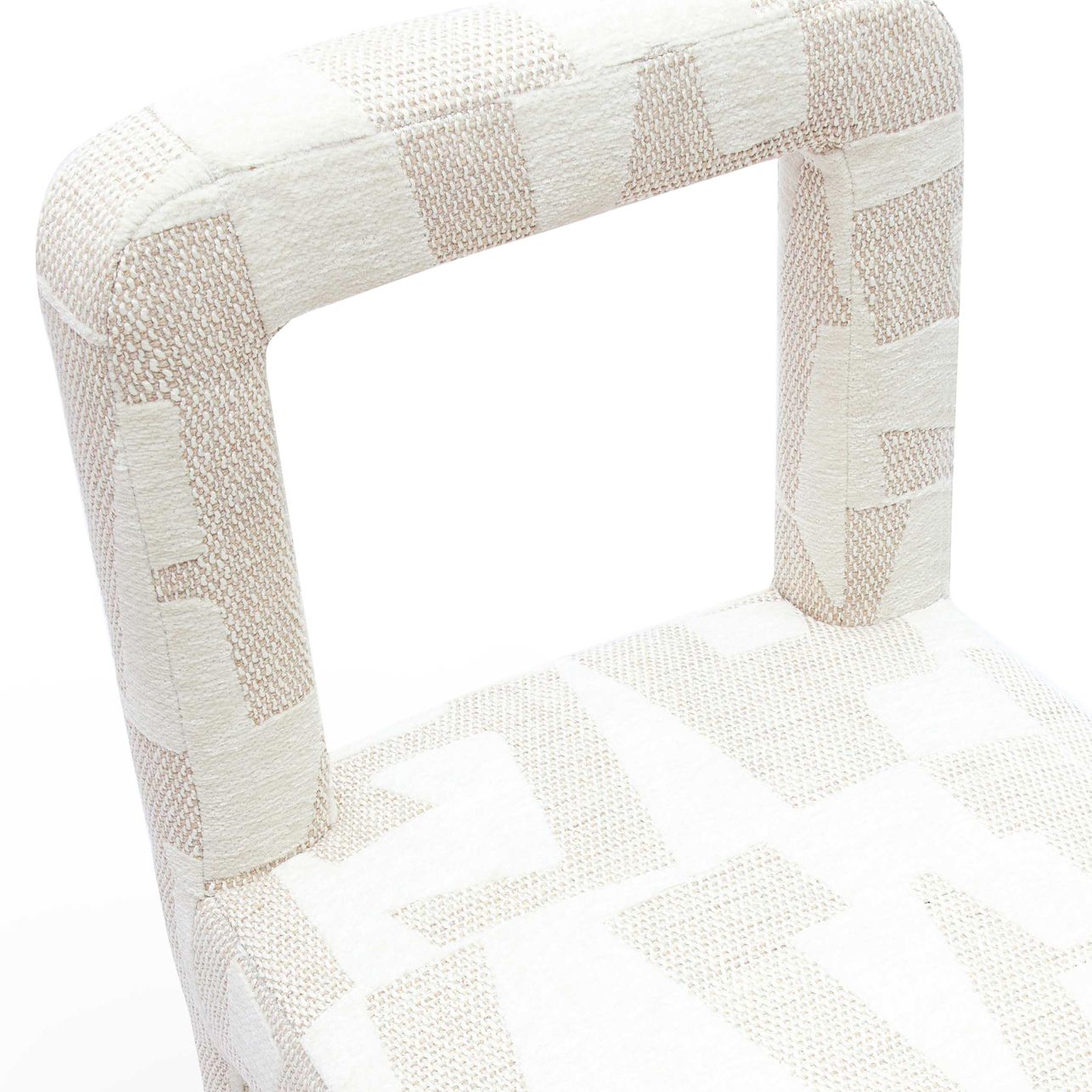 Image 2 TOV Hazel 19 3/4" Wide Cream Patterned Jacquard Fabric Dining Chair more views