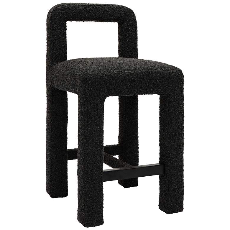 Image 1 TOV Hazel 26" Modern Black Boucle Fabric Counter Stool