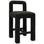 1_TOV Hazel 26" Modern Black Boucle Fabric Counter Stool