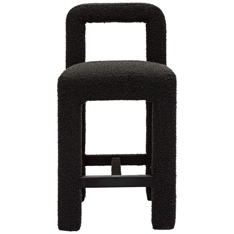 Image 3 TOV Hazel 26" Modern Black Boucle Fabric Counter Stool more views