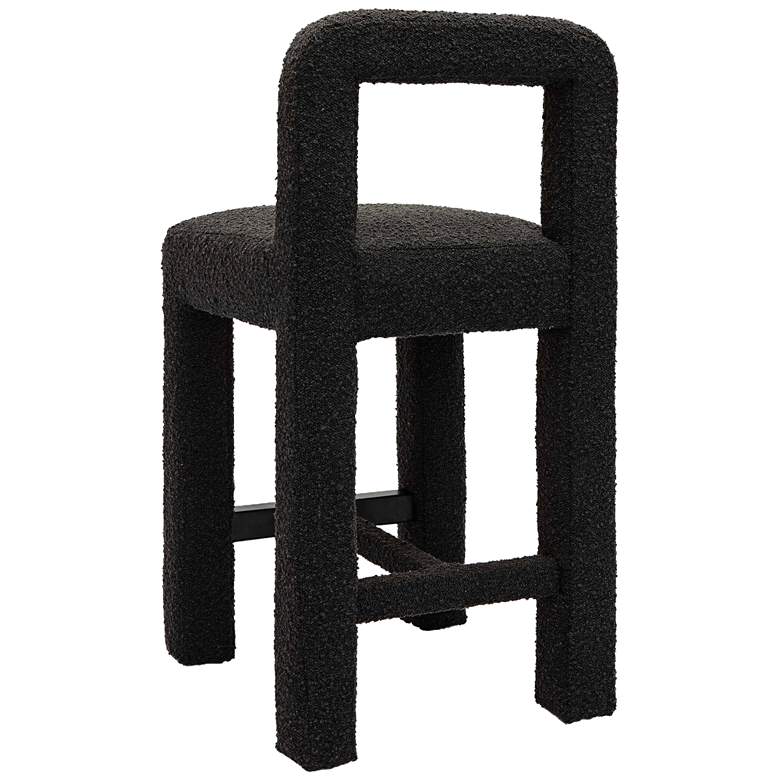 Image 4 TOV Hazel 26" Modern Black Boucle Fabric Counter Stool more views