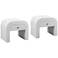 TOV Hump 26" Wide Modern White 1-Drawer Wood Nightstands Set of 2