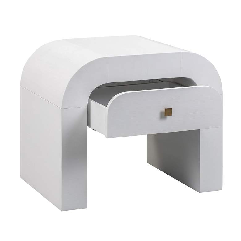 Image 5 TOV Hump 26" Wide Modern White 1-Drawer Wood Nightstands Set of 2 more views