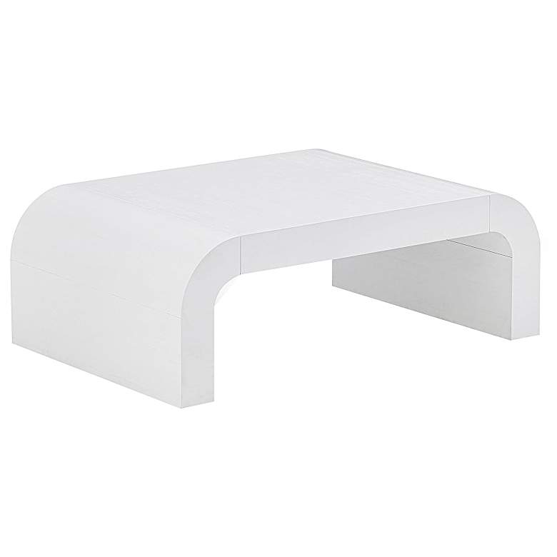 Image 1 TOV Hump 46" Wide White Wood Modern Coffee Table