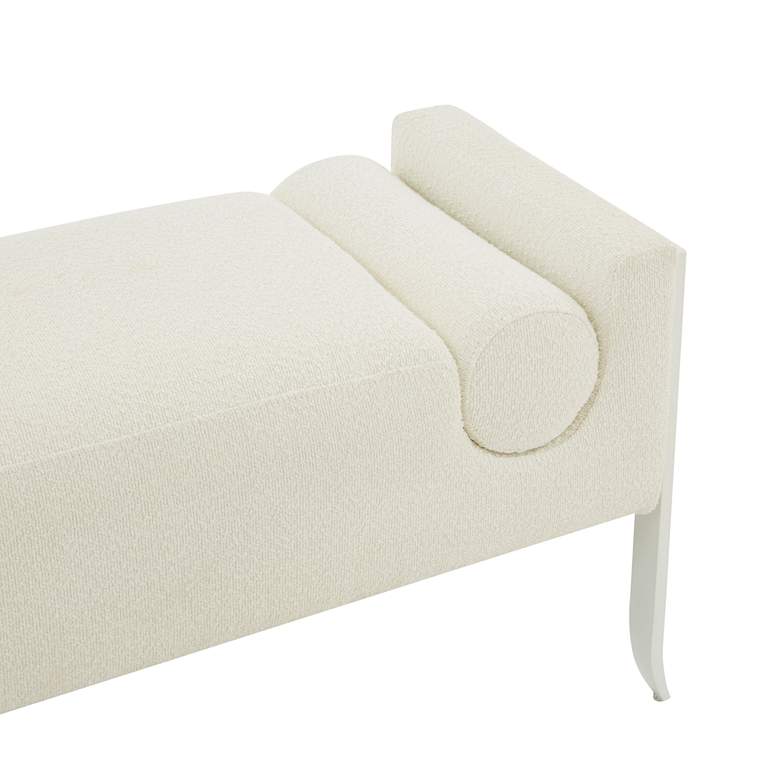 Image 3 TOV Ines 66 3/4" Wide Cream Boucle Fabric Modern Rectangular Bench more views
