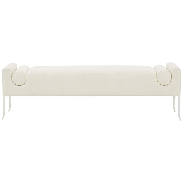 Image 4 TOV Ines 66 3/4" Wide Cream Boucle Fabric Modern Rectangular Bench more views