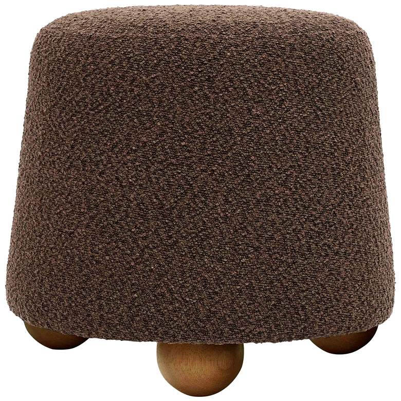 Image 1 TOV Jaine 18 1/4" Modern Chocolate Brown Boucle Accent Stool Ottoman