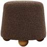 1_TOV Jaine 18 1/4" Modern Chocolate Brown Boucle Accent Stool Ottoman