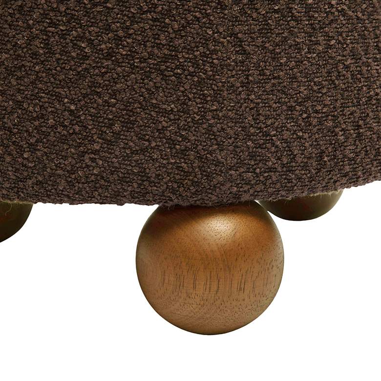 Image 2 TOV Jaine 18 1/4" Modern Chocolate Brown Boucle Accent Stool Ottoman more views